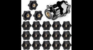 Zeynomax - Pack van 20 Ster Grip Moeren M6 Buitendiameter 25 mm Vleugelmoer Met Karteling Schroeven Binnendraad Messing Kartelmoeren M6 Kartelmoeren voor Machine-industrie