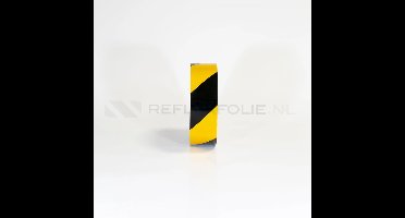 Markeringsband geel/zwart linkswijzend 50 mm x 22,5 meter
