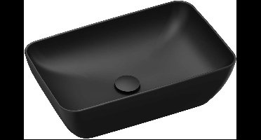 Ravak UNI - Opbouw wastafel 50x31 cm, zonder overloop, mat zwart XJX0D150000