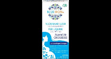 Blueiron vloeibaar ijzer elixer zwanger - met extra foliumzuur - heerlijke bessensmaak - 250ml - 33 doseringen