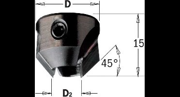 CMT - Opsteekverzinker voor dubbel spiraal, rechts - Frees - Verzinkers - Gatenfrees - 1 Stuk(s)