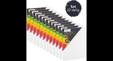 Schildersdoeken Set 12pcs - Formaat 24x30 cm - geschikt voor acryl-, olie- en aquarelverf - hoogwaardige kwaliteit canvas - perfect voor kleine tot middelgrote schilderijen - goede prijs-kwaliteitverhouding