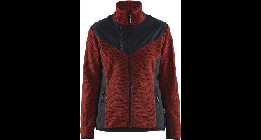 Blaklader 5943-2536 Dames gebreid vest met softshell - Gebrand rood/Zwart - XL