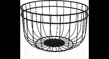 Fruitschaal Versa Zwart Staal (25,5 x 15 x 25,5 cm)