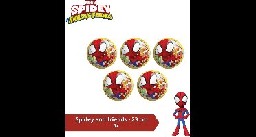 Bal - Voordeelverpakking - Spiderman en Friends - 23 cm - 5 stuks