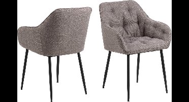 Eetkamerstoel Zion Monza Met Armleuning Bruin - Giga Living