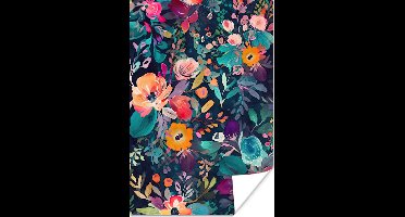 Poster Kleurrijk - Bloemen - Kunst - Natuur - Hippie - 20x30 cm
