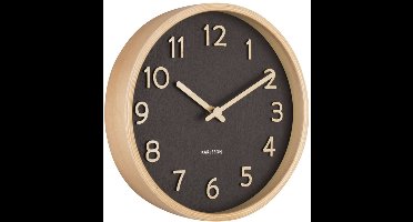 Karlsson Wandklok Pure Wood - Small - Nerven Zwart - Ø22cm - Modern