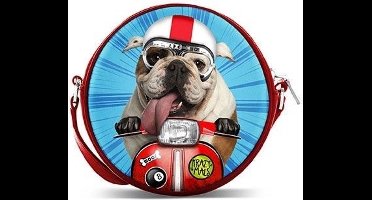 Karactermania - Krazymals Bulldog-Ronde Schoudertas - Handtas - Blauw