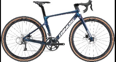 Rinos Sandman 1.0 - Carbon Gravel Fietes - Gravel Bike - met Shimano SORA 18 versnellingen en schijfremmen - lichte fiets voor dames en heren - 700 x 40C - Kameleon Blauw-Paars 50