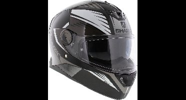 SHARK SKWAL 2.2 HALLDER Motorhelm integraalhelm Zwart Wit Antraciet - Maat XL