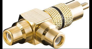 Goobay 11387 adapter RCA 2 x RCA Zwart, Goud
