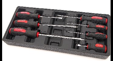 HBM 7 Delige Platte Schroevendraaierset Inlay voor HBM Gereedschapswagen