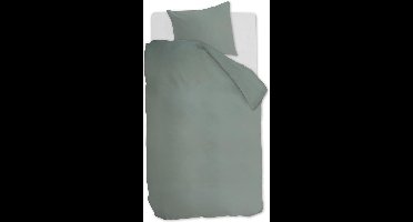 Ambiante Cotton Uni dekbedovertrek - Effen - Eenpersoons - 140x200/220 cm - Groen