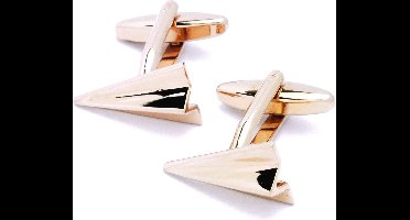 Manchetknopen - Papieren Vliegtuig Rose Goudkleurig
