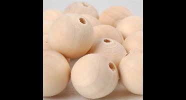 CC Houten Kralen 20 mm Naturel 14 stuks