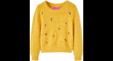 vidaXL - Kindertrui - gebreid - 104 - okerkleurig