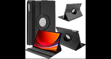 Hoes Geschikt voor Samsung Galaxy Tab S9 Plus / S9 FE Plus hoes Zwart – Hoes Geschikt voor Samsung Galaxy Tab S9 Plus / S9 FE Plus tablet hoes – 360° draaibaar bookcase - Ntech