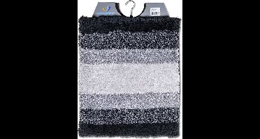 Wicotex - Bidetmat - WC mat - Toiletmat regenboog Zwart - Antislip onderkant - Afmeting 50x60cm