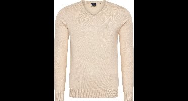 Mario Russo V-Hals Pullover - Trui Heren - Sweater Heren - Beige - 3XL