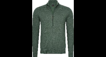Mario Russo Full Zip Cardigan - Vest Heren - Coltrui Heren - Trui Heren - Groen - 3XL