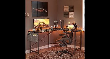 Laptoptafel, thuiskantoor, bureau, eenvoudige montage, metalen frame, 120 x 120 x 75 cm