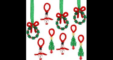 Kerstversiering met Kralen 36st, Knutselsets voor Kerstversiering Kerstknutsels voor Kinderen om Sneeuwpop Kerstboom Slinger Kerstversiering te Maken voor Feest (Montage Nodig)