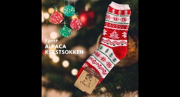 green-goose® Alpaca Kerstsokken | Warme Thermosokken | 1 Paar | Maat 38-42 | Rood, Wit, Groen | 95% Alpaca Wol | Heerlijk Warm en Rekbaar | Duurzaam Kerstcadeau