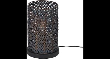 Tafellamp Armor Tube in Zwart en Bruin voor Sfeervolle Verlichting - Tafellamp - Zwart bruin - 20x20x30 cm - Voor Stijlvol Interieur - Compact Design