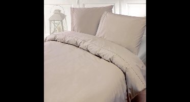 Luxe Percale Katoen Dekbedovertrek Zand Lits- Jumeaux 240x200/220 cm - Zeer Hoogwaardige Kwaliteit - Super Zacht