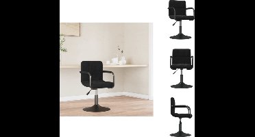 vidaXL - Eetkamerstoel - fluweel - zwart