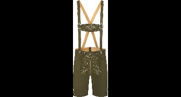 Oktoberfest Lederhosen Man - Groen - Kort Model - Imitatie Leer - Maat XXL
