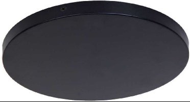 Plafondplaat Ø 30 cm - zonder gaten - incl. 5x trekontlasters - zwart