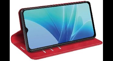 Just in Case hoesje geschikt voor Oppo A57 - Hoesje met Pasjeshouder - Luxe Book Case - Rood