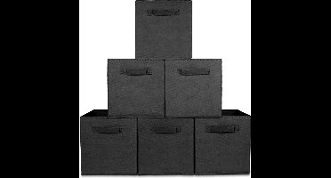 LuxeBass 6x Opbergmanden Opbergboxen Opbergbakken | Opvouwbare Kast Organizers 20L | Mand Box Bak voor Speelgoed/Spullen/Accessoires/Kleding/Wasgoed - LB623