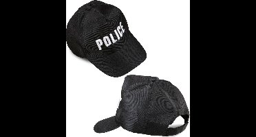 Widmann - Politie & Detective Kostuum - Amerikaanse Cap Politie - Zwart - Carnavalskleding - Verkleedkleding