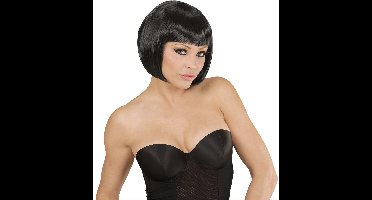 Zwarte boblijn pruik dame