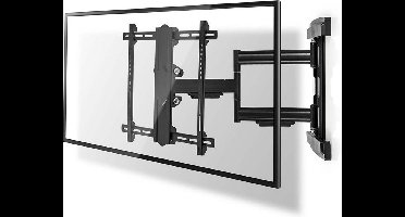 Nedis Draai- en Kantelbare TV-Muurbeugel - 37 - 80 " - Maximaal schermgewicht: 50 kg - Kantelbaar - Draaibaar - Minimale muurafstand: 70 mm - Maximale muurafstand: 650 mm - 3 Draaipunt(en) - Staal - Zwart