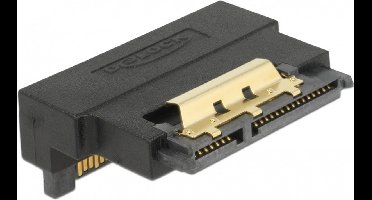 SATA data- en voeding adapter - haaks naar beneden - SATA600 - 6 Gbit/s / zwart