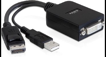 Delock - Actieve DisplayPort naar DVI Beeldscherm Adapter - zwart