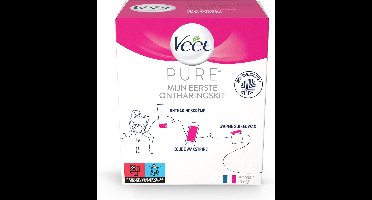 Veet Pure Mijn Eerstre Wax Kit - Ontharingscreme 100ml - Ontharingsstrips x40 - Suikerwax 250ml