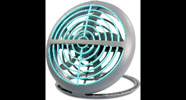 USB Ventilator - Relin Fany - Mini Tafelventilator - Kantelbaar - Aan/Uit Schakelaar - Rond - Grijs/Blauw