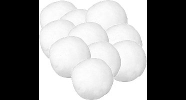 10x Witte kunst sneeuwballen 6 cm - Sneeuwversiering/sneeuwdecoraties