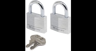 MasterLock Hangslot - Massief Aluminium - 30 mm - 2 stuks - 9130EURT