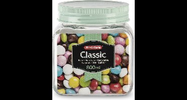 Plasticforte keuken voedsel voorraadpot - weckpot - mintgroen - 800 ml - kunststof - met deksel - 10 x 12 cm