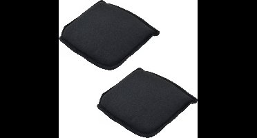 Lesli Living Stoelkussen - 4x - antraciet - binnen en buiten - 46 x 47 cm - Tuinstoelen kussens voor huis en tuin