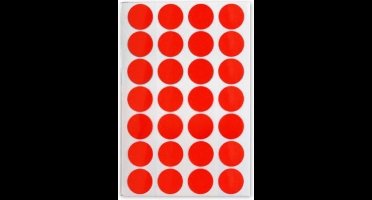 Soho Etiketten Rond 16 Mm Papier Rood 3 Vellen á 28 Stuks