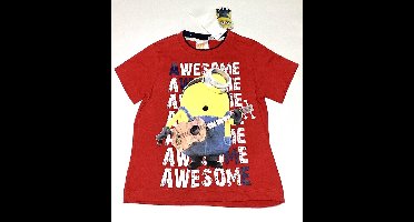 Minions T-shirt - Awesome - rood - maat 92/98 (3 jaar)