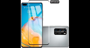 Screenprotector geschikt voor Huawei P40 Pro (volledig scherm) Screenprotector Tempered glass zwart