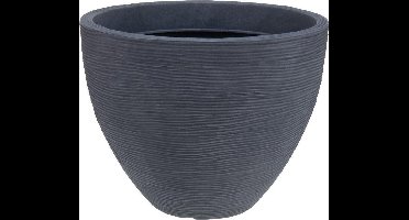 Nampook Bloempot Ribbed Rond 40 X 31 Cm Kunststof Grijs